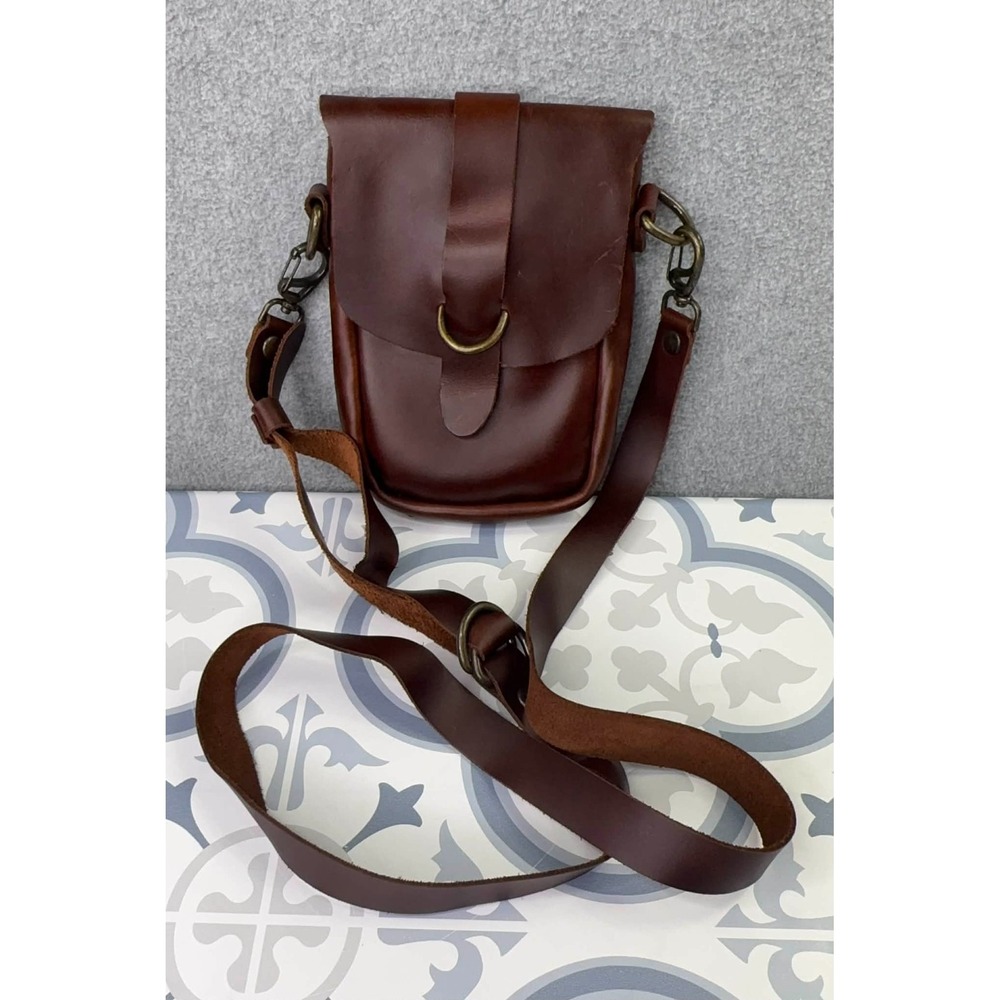 Saddleback Leather Love 41‎ Crossbody Bag Mahogany Brown Adjustable RARE